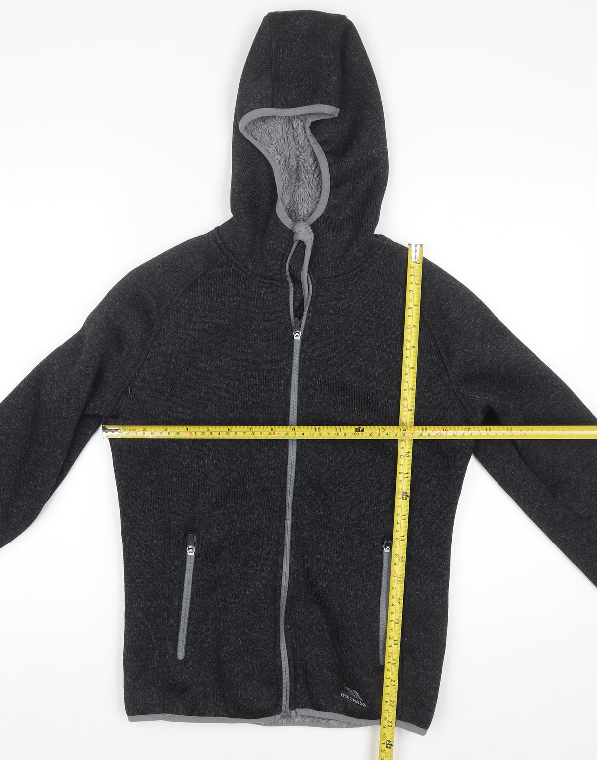 Trespass Men’s Black Size S Hooded Fleece Full Zip Jacket