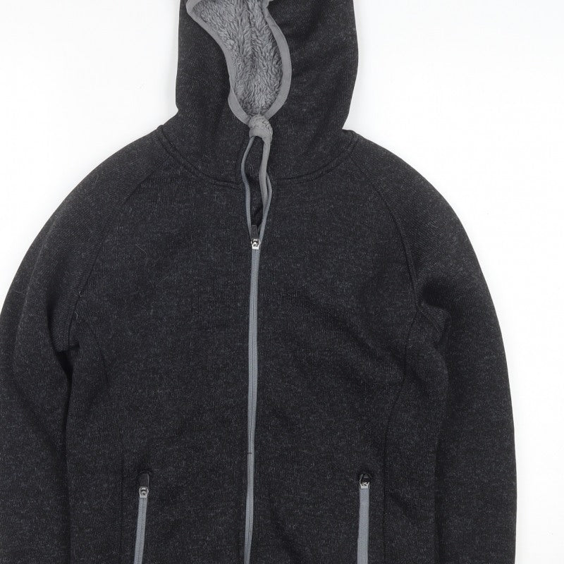 Trespass Men’s Black Size S Hooded Fleece Full Zip Jacket