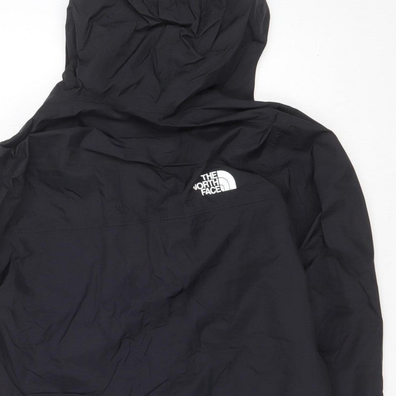 The North Face Boys Black 10-11 Rain Jacket Hooded Waterproof Zip