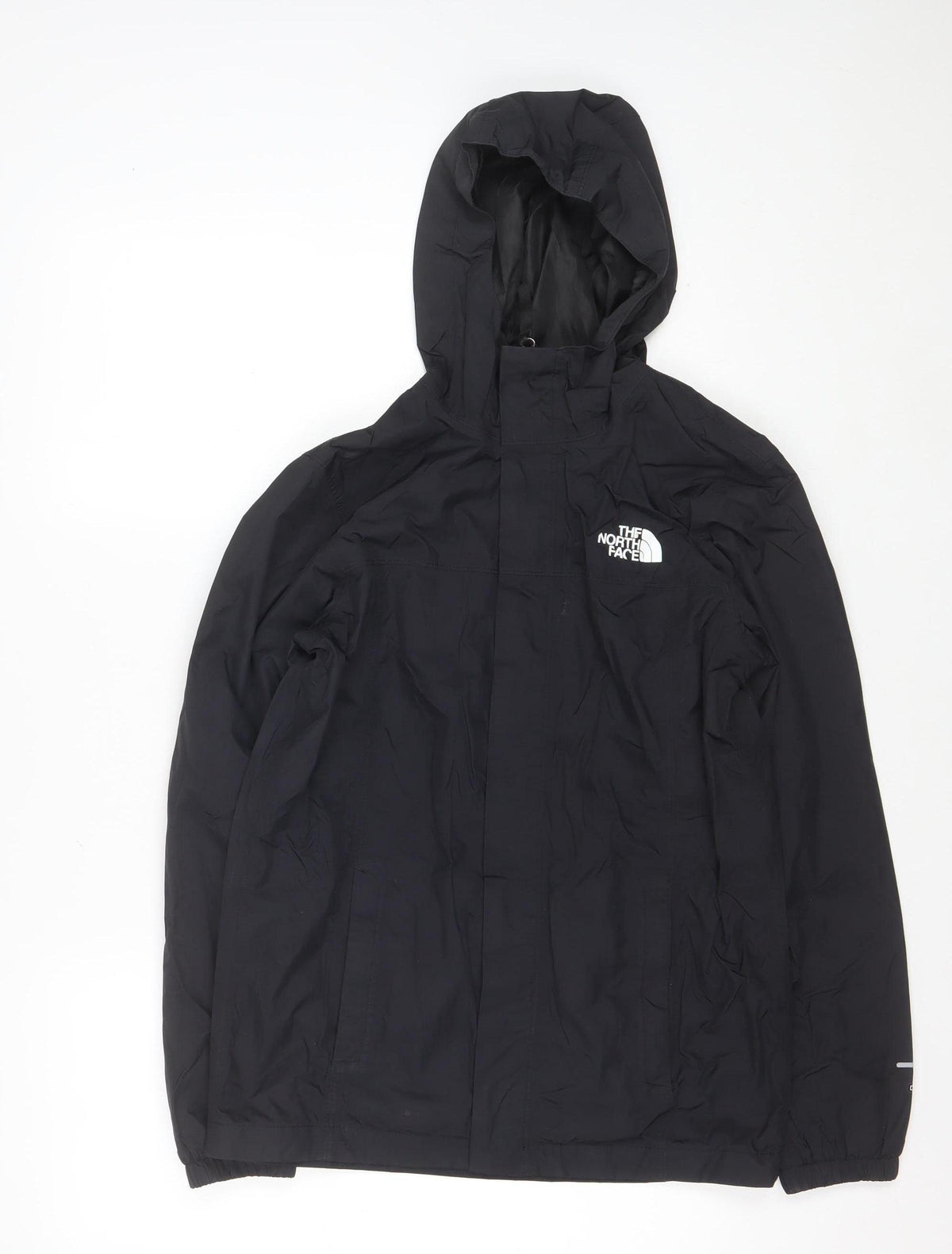 The North Face Boys Black 10-11 Rain Jacket Hooded Waterproof Zip