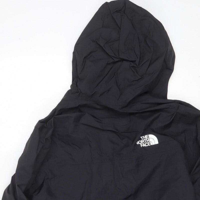 The North Face Boys Black 10-11 Rain Jacket Hooded Waterproof Zip