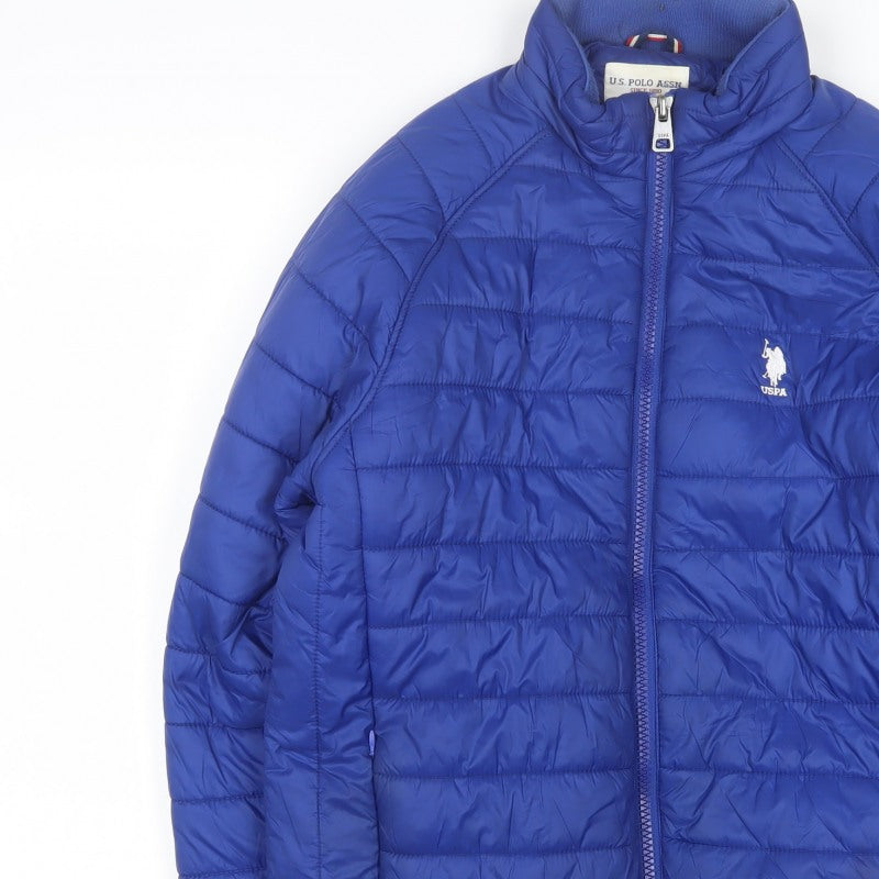 U.S. Polo Assn. Men’s Blue M Quilted Puffer Jacket Zip