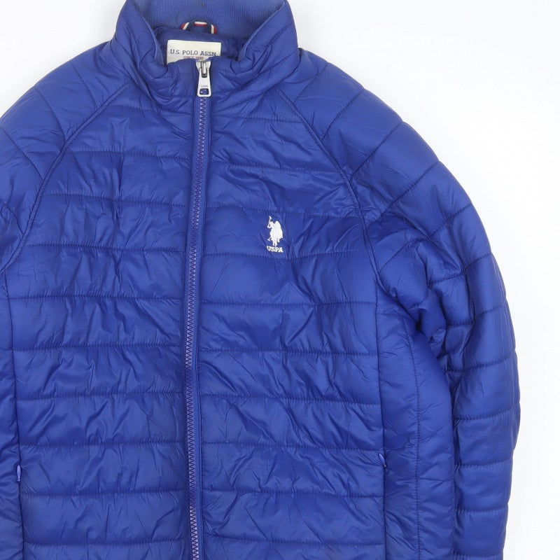 U.S. Polo Assn. Men’s Blue M Quilted Puffer Jacket Zip
