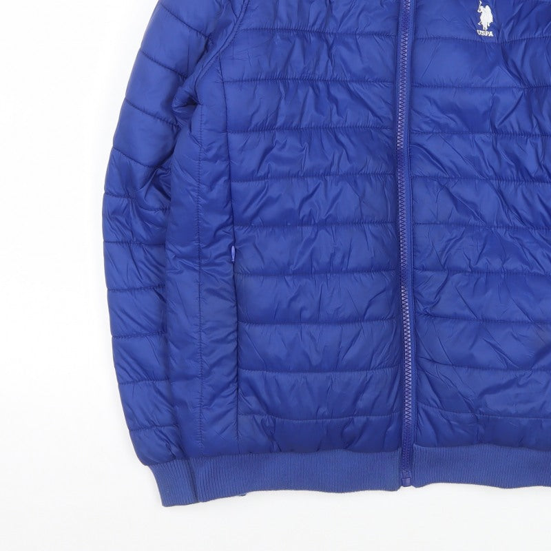 U.S. Polo Assn. Men’s Blue M Quilted Puffer Jacket Zip