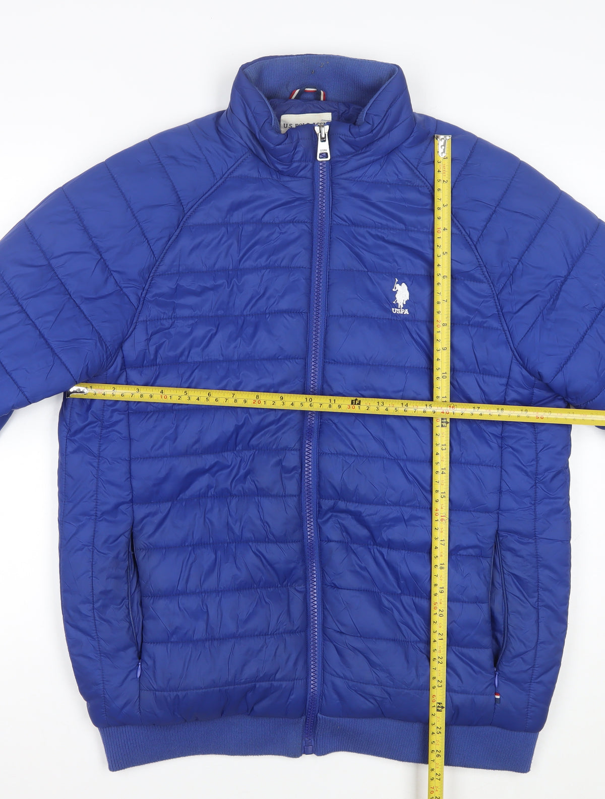 U.S. Polo Assn. Men’s Blue M Quilted Puffer Jacket Zip