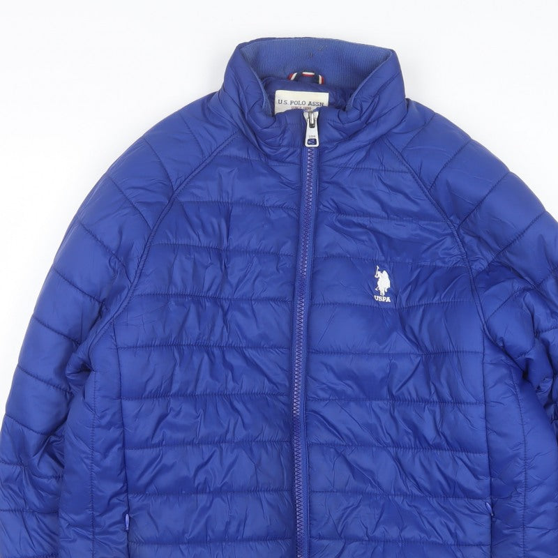 U.S. Polo Assn. Men’s Blue M Quilted Puffer Jacket Zip