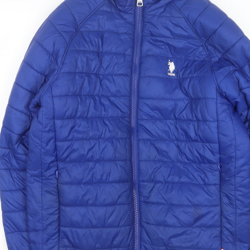 U.S. Polo Assn. Men’s Blue M Quilted Puffer Jacket Zip