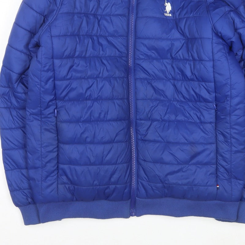 U.S. Polo Assn. Men’s Blue M Quilted Puffer Jacket Zip