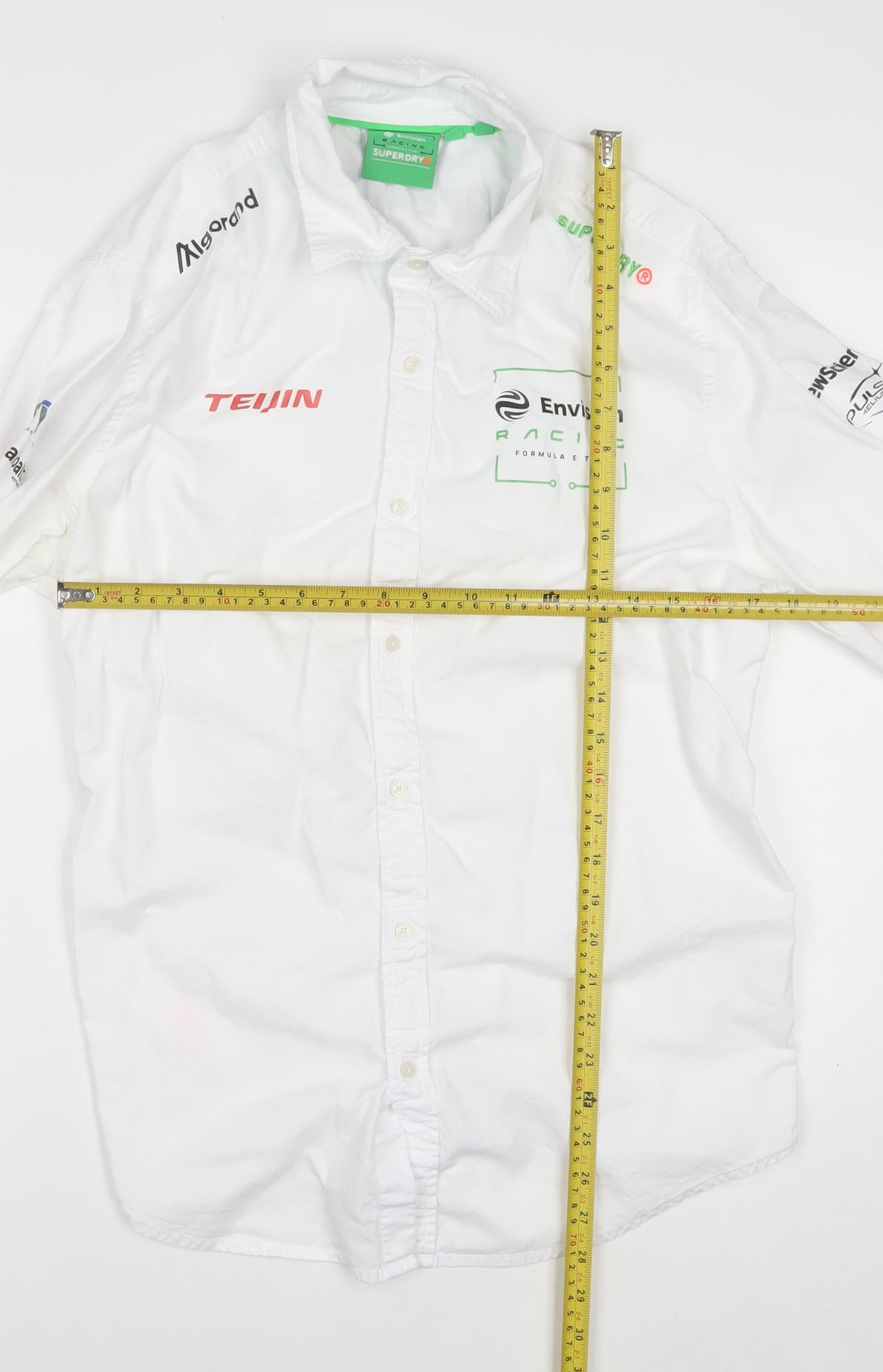 Superdry Men’s White XL Racing Logo Long Sleeve Button-Up Shirt