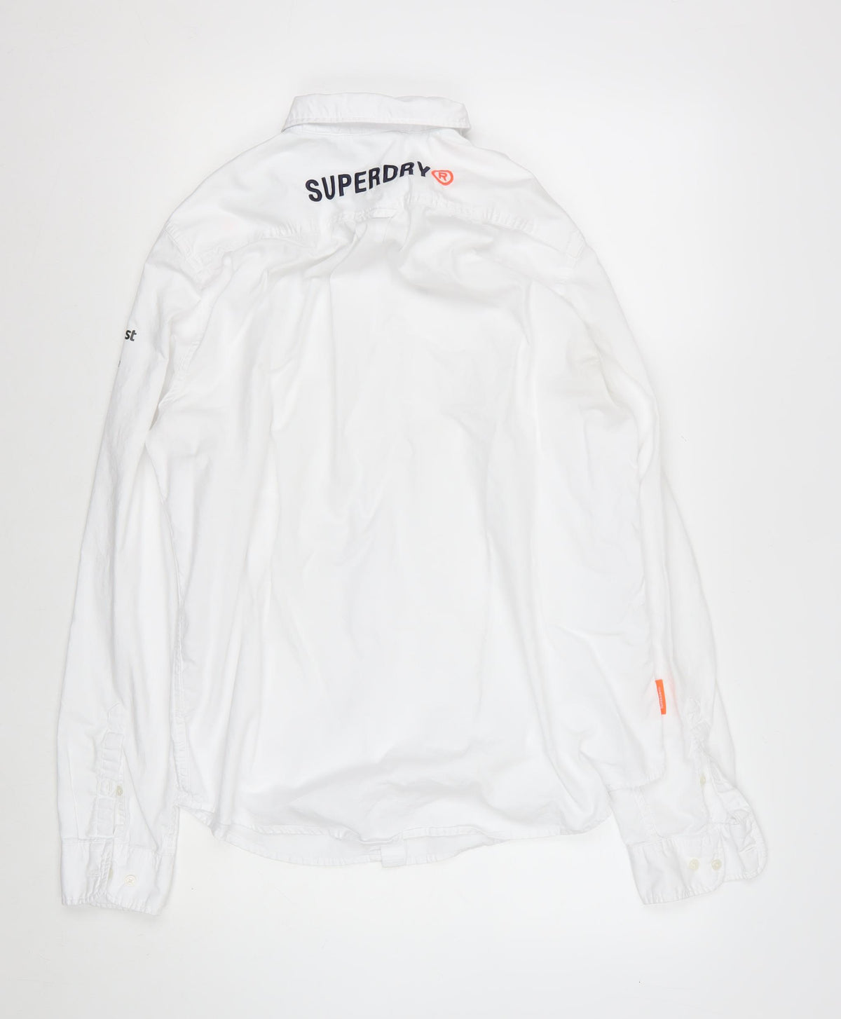 Superdry Men’s White XL Racing Logo Long Sleeve Button-Up Shirt