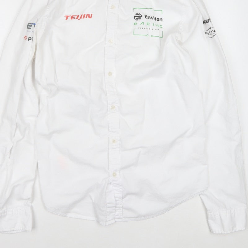 Superdry Men’s White XL Racing Logo Long Sleeve Button-Up Shirt