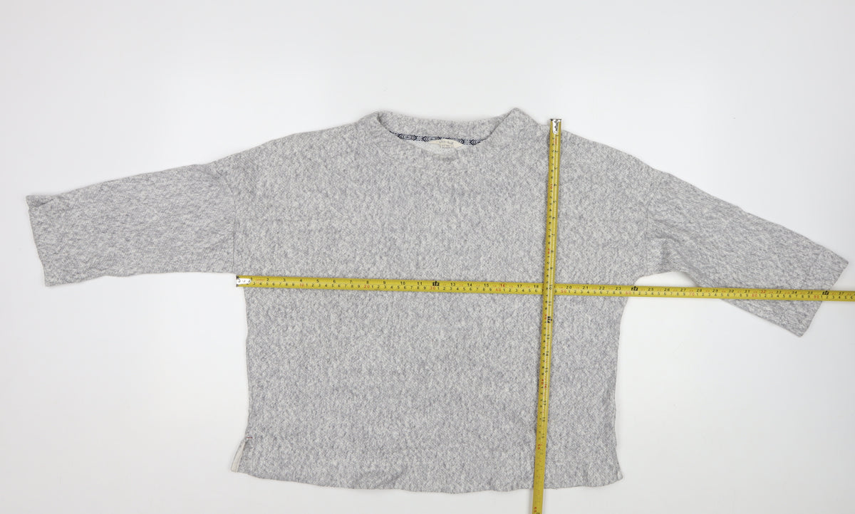 White Stuff Women’s Grey Size 12 Relaxed Dolman Sleeve Knit Jumper