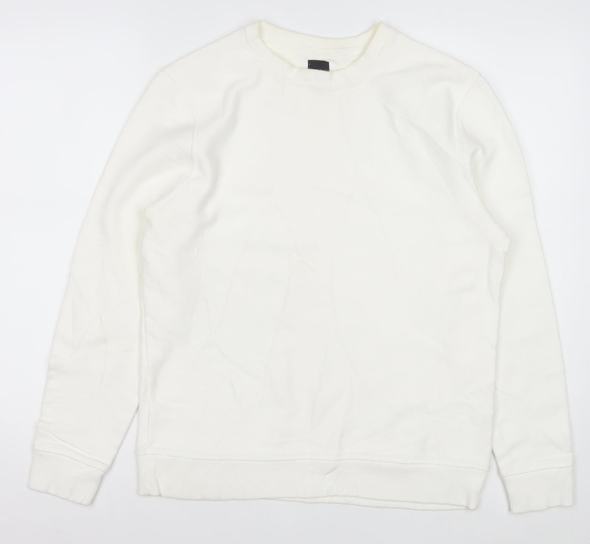 River Island Men’s White Size S Crew Neck Pullover Sweatshirt