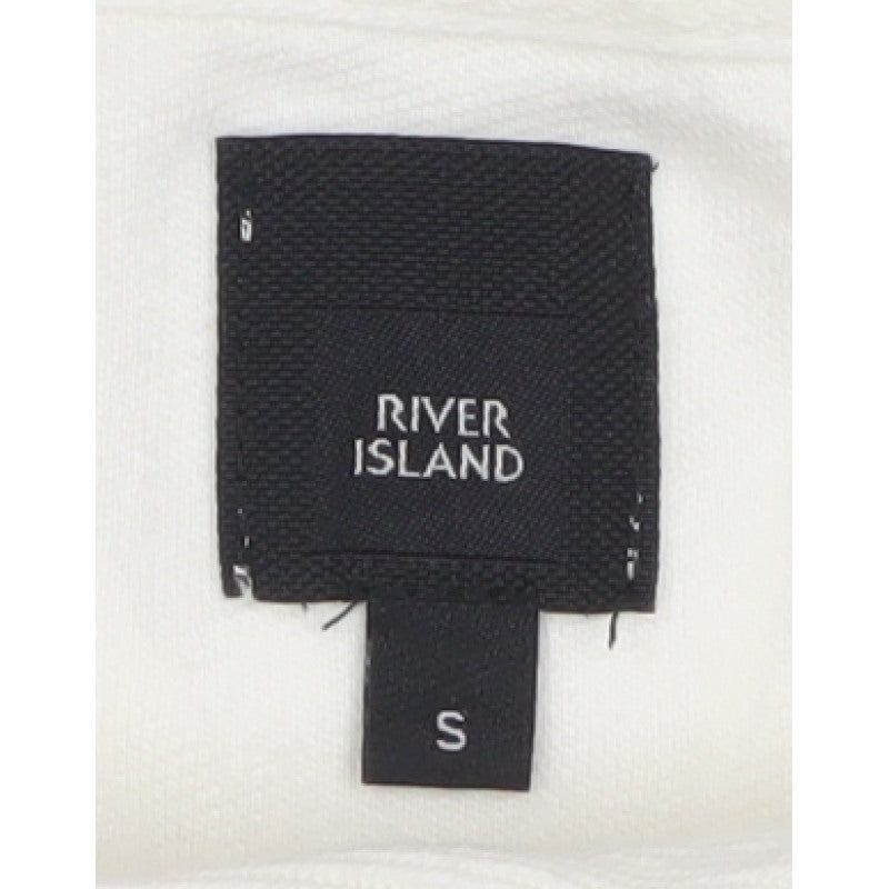 River Island Men’s White Size S Crew Neck Pullover Sweatshirt