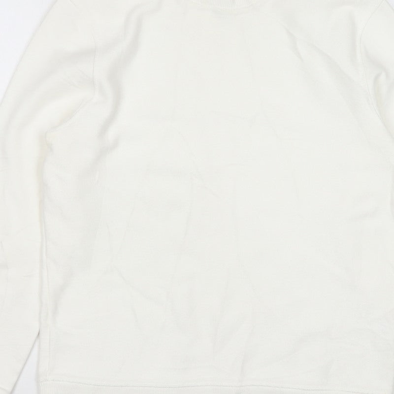 River Island Men’s White Size S Crew Neck Pullover Sweatshirt