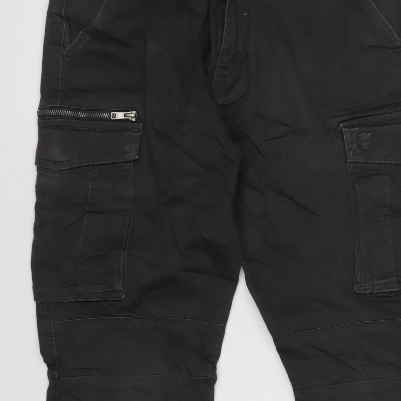 883 Police Men’s Grey W30 Slim Straight Cargo Jeans Denney