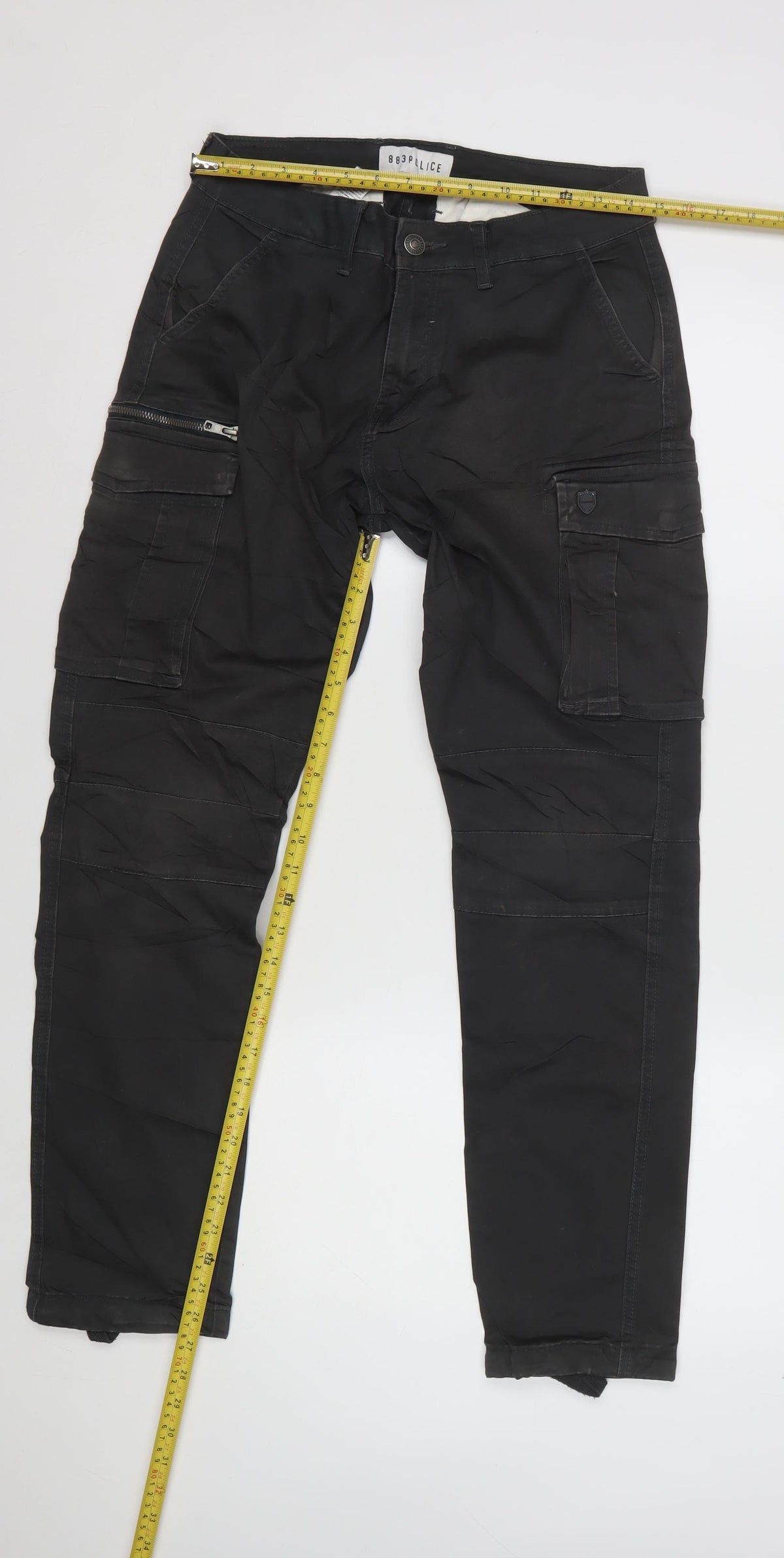 883 Police Men’s Grey W30 Slim Straight Cargo Jeans Denney