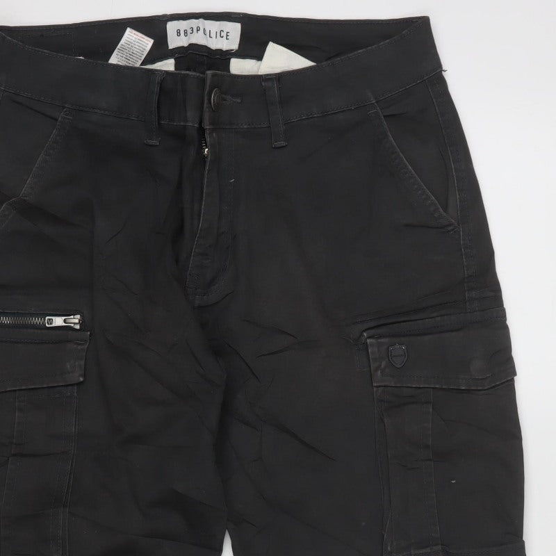883 Police Men’s Grey W30 Slim Straight Cargo Jeans Denney