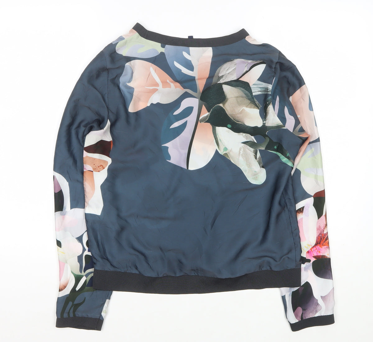 Next Women Multicoloured UK 8 Floral Long Sleeve Satin Blouse