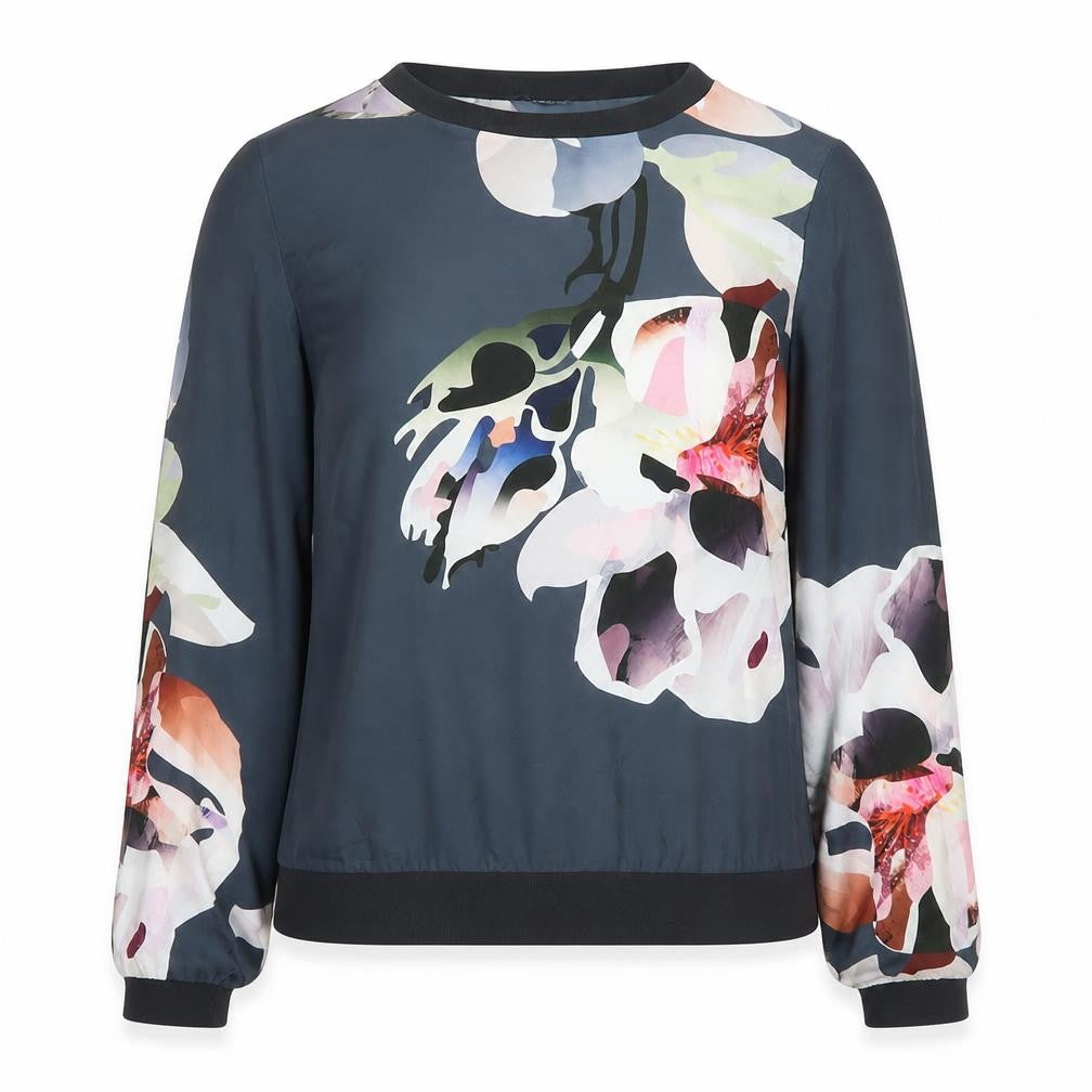 Next Women Multicoloured UK 8 Floral Long Sleeve Satin Blouse