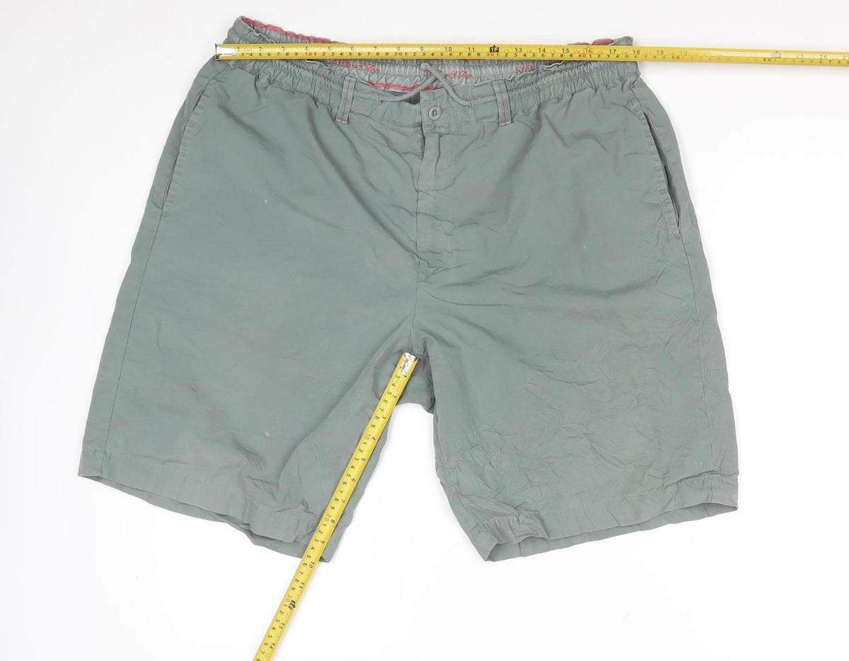 Benetton Men’s Green L Cotton Bermuda Drawstring Shorts