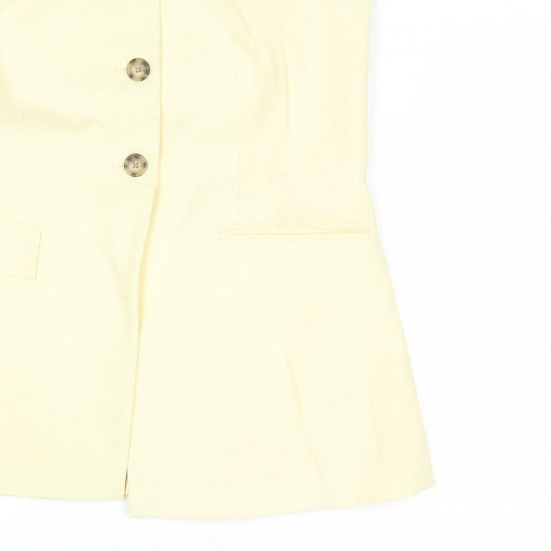 M&S Women Yellow Size 14 Four Button Single-Breasted Suit Waistcoat