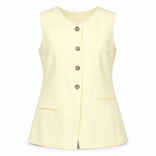 M&S Women Yellow Size 14 Four Button Single-Breasted Suit Waistcoat