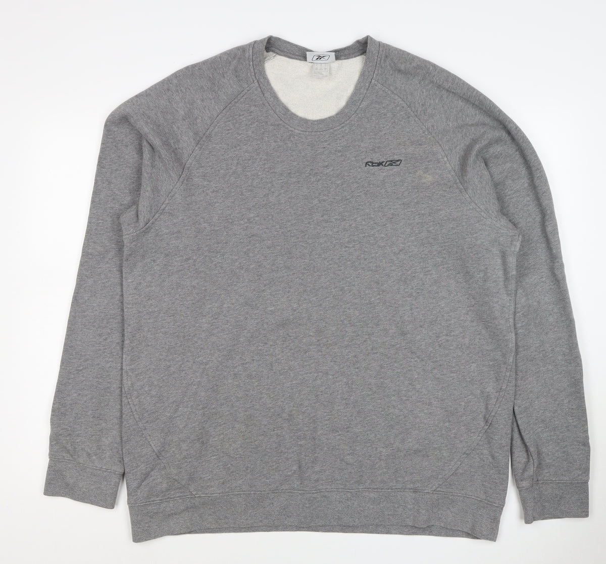 Reebok Men’s Grey 2XL Crew Neck Pullover Cotton Sweatshirt Logo