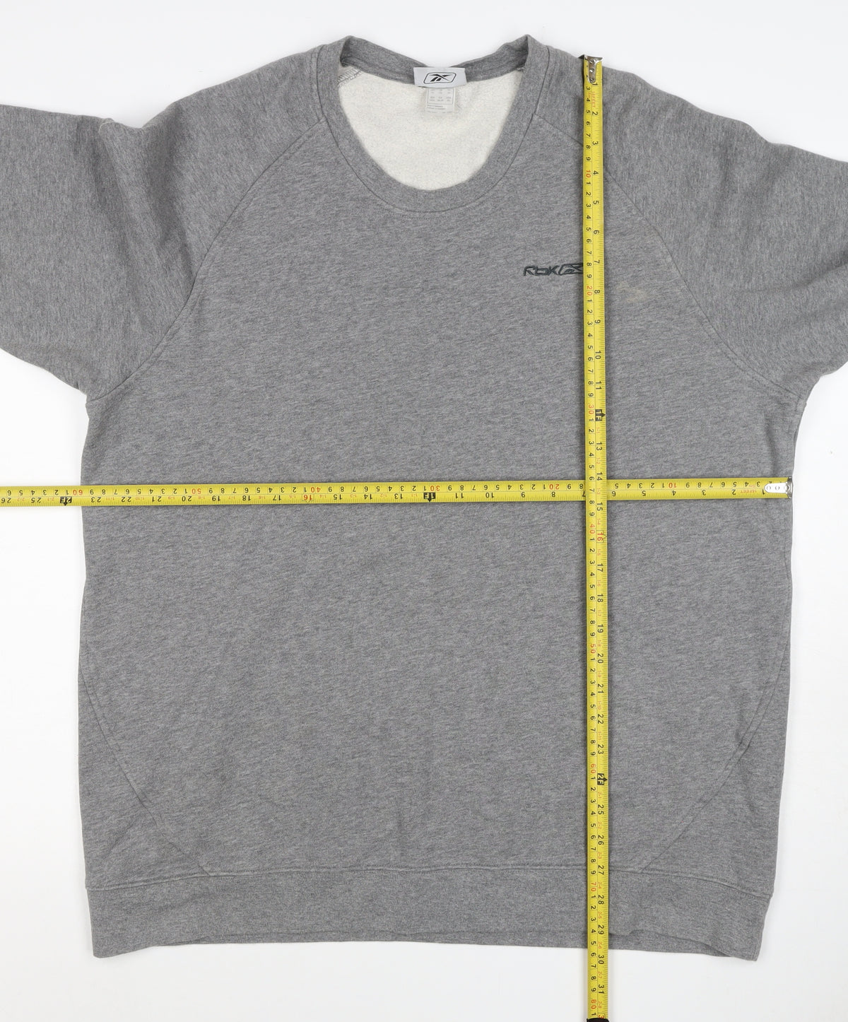 Reebok Men’s Grey 2XL Crew Neck Pullover Cotton Sweatshirt Logo