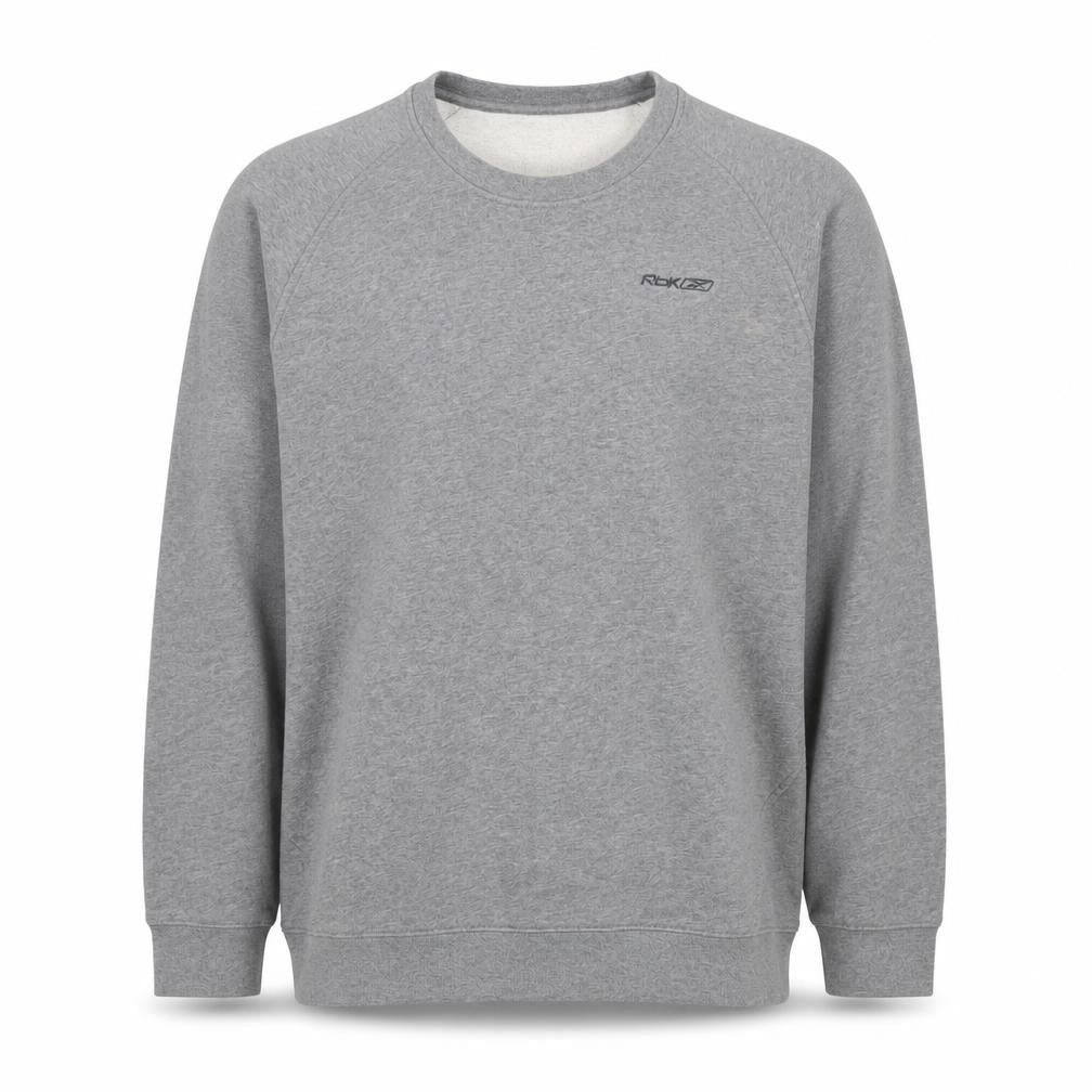 Reebok Men’s Grey 2XL Crew Neck Pullover Cotton Sweatshirt Logo