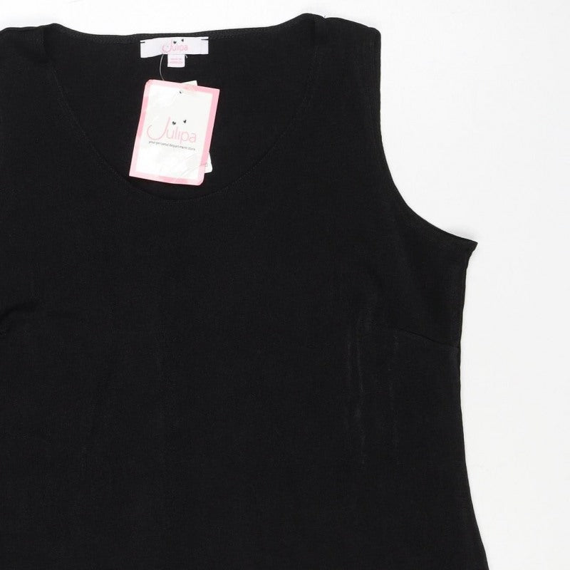 Culipa Women’s Black UK 16 Basic Stretch Scoop Neck Tank Top