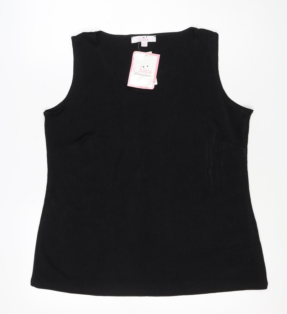 Culipa Women’s Black UK 16 Basic Stretch Scoop Neck Tank Top