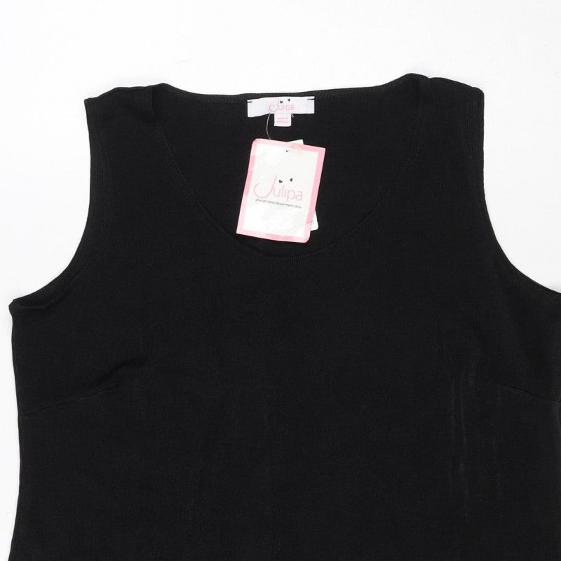 Culipa Women’s Black UK 16 Basic Stretch Scoop Neck Tank Top