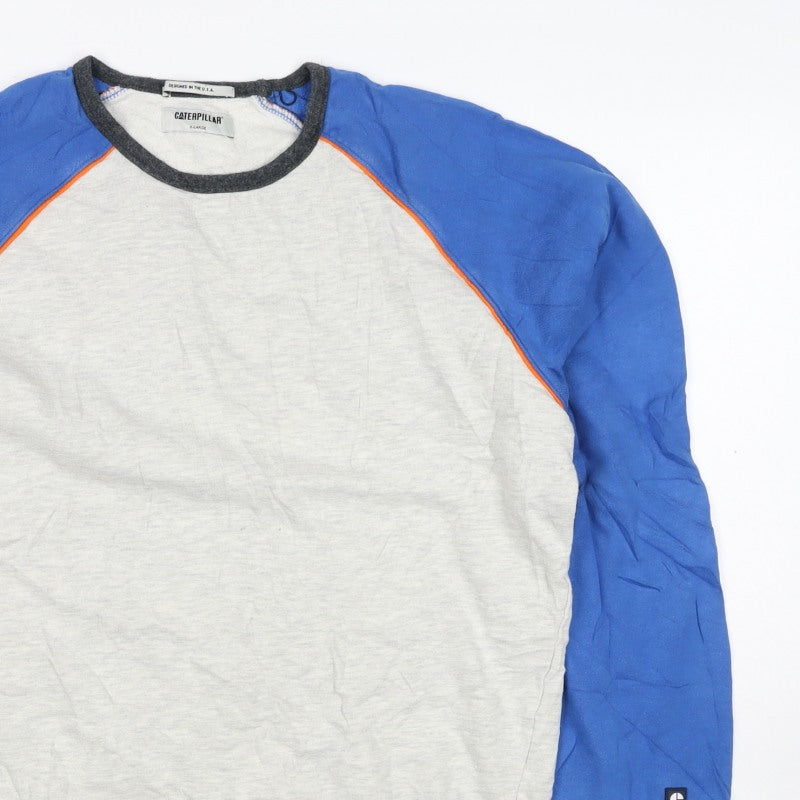 Caterpillar Mens Multicoloured XL Crew Neck Pullover Sweatshirt