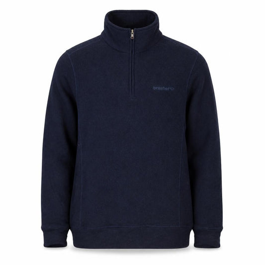 Brasher Men’s Navy S 1/4 Zip Fleece Sweatshirt High Neck Outdoor