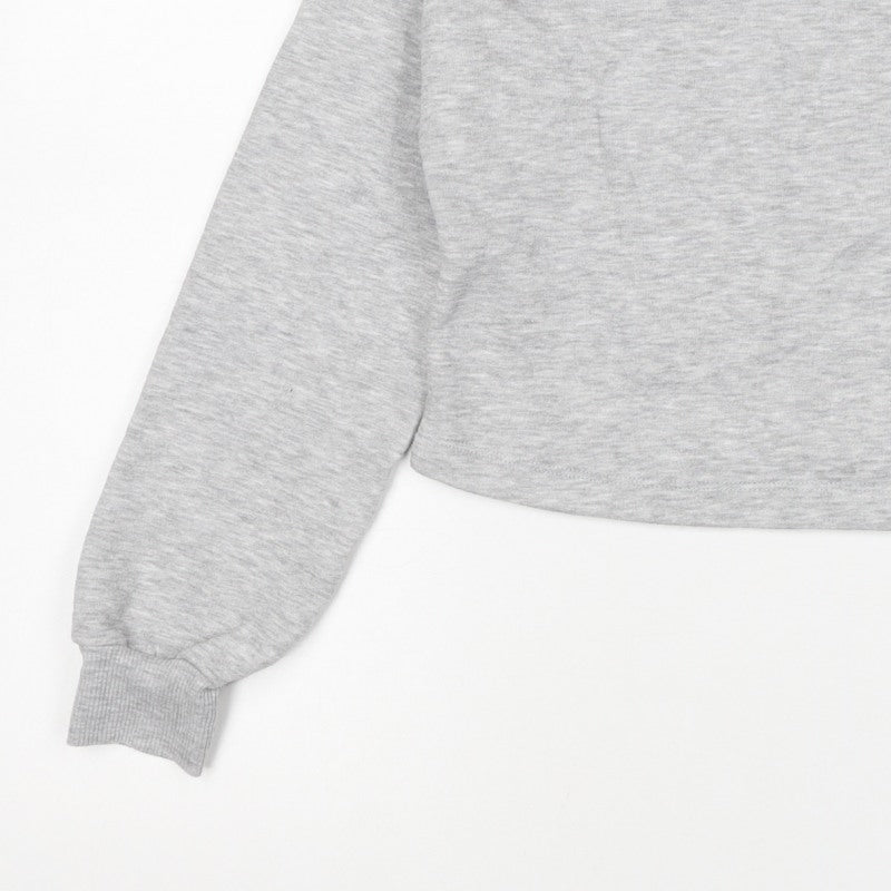 ASOS Design Women Grey UK 4 Cropped Crew Neck Pullover Sweatshirt