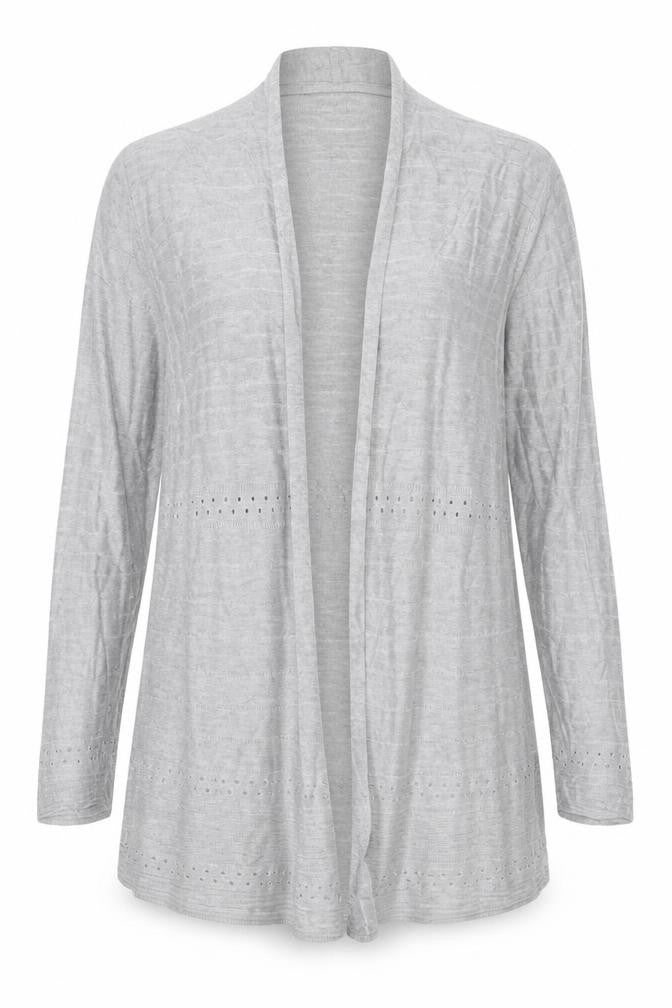 Per Una Women’s Grey Size 14 Open Knit Long Sleeve Cardigan