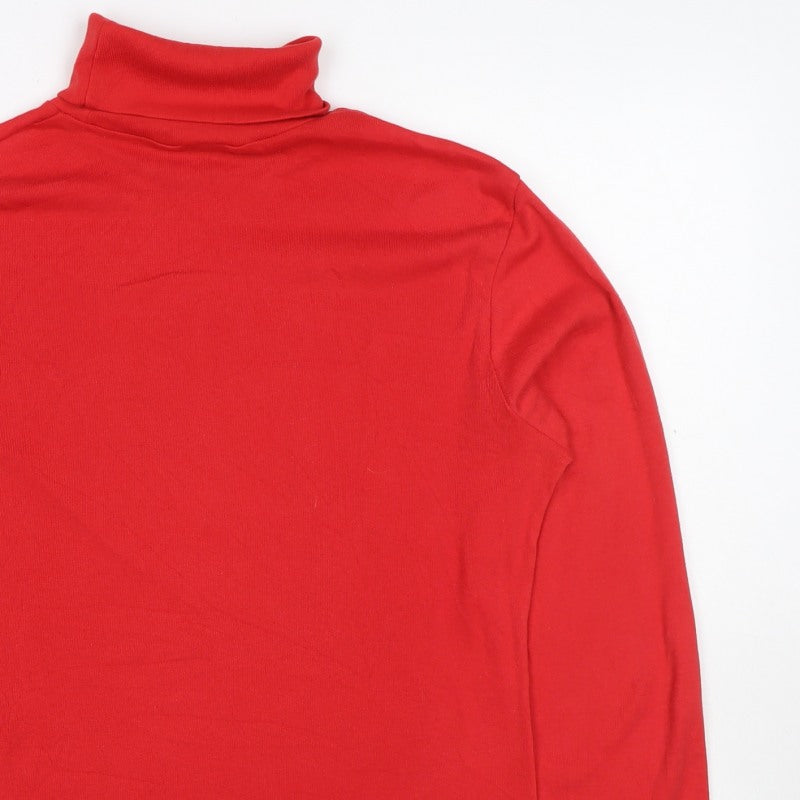 Enrico Women’s Red Size 16 Basic Roll Neck Long Sleeve Jersey Top