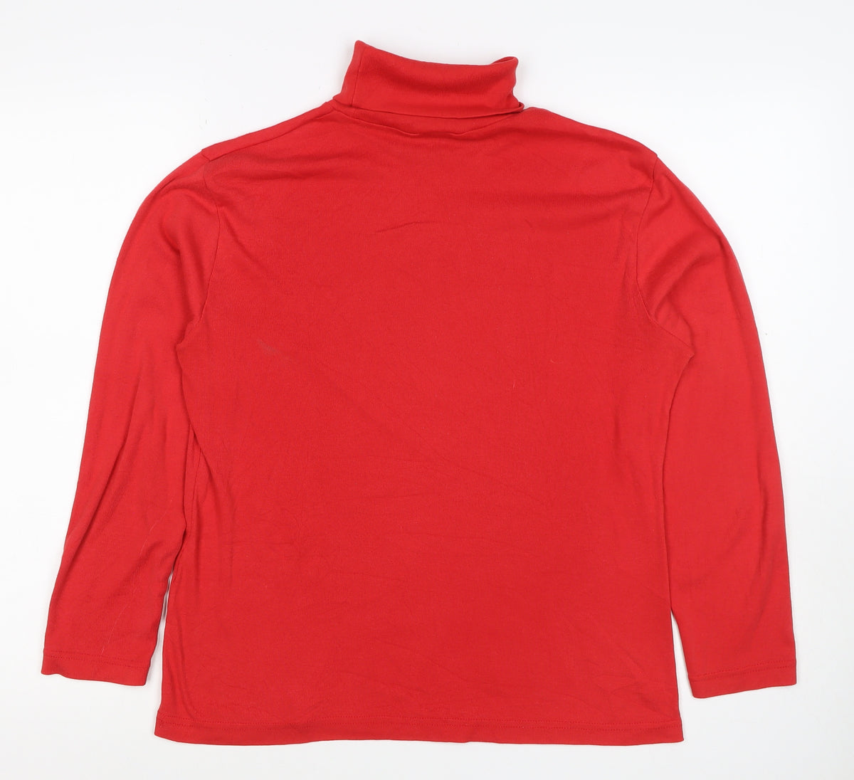 Enrico Women’s Red Size 16 Basic Roll Neck Long Sleeve Jersey Top