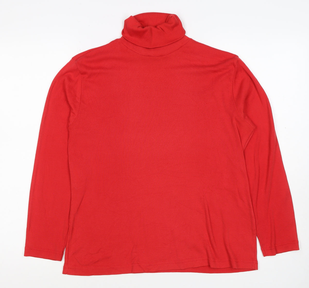 Enrico Women’s Red Size 16 Basic Roll Neck Long Sleeve Jersey Top