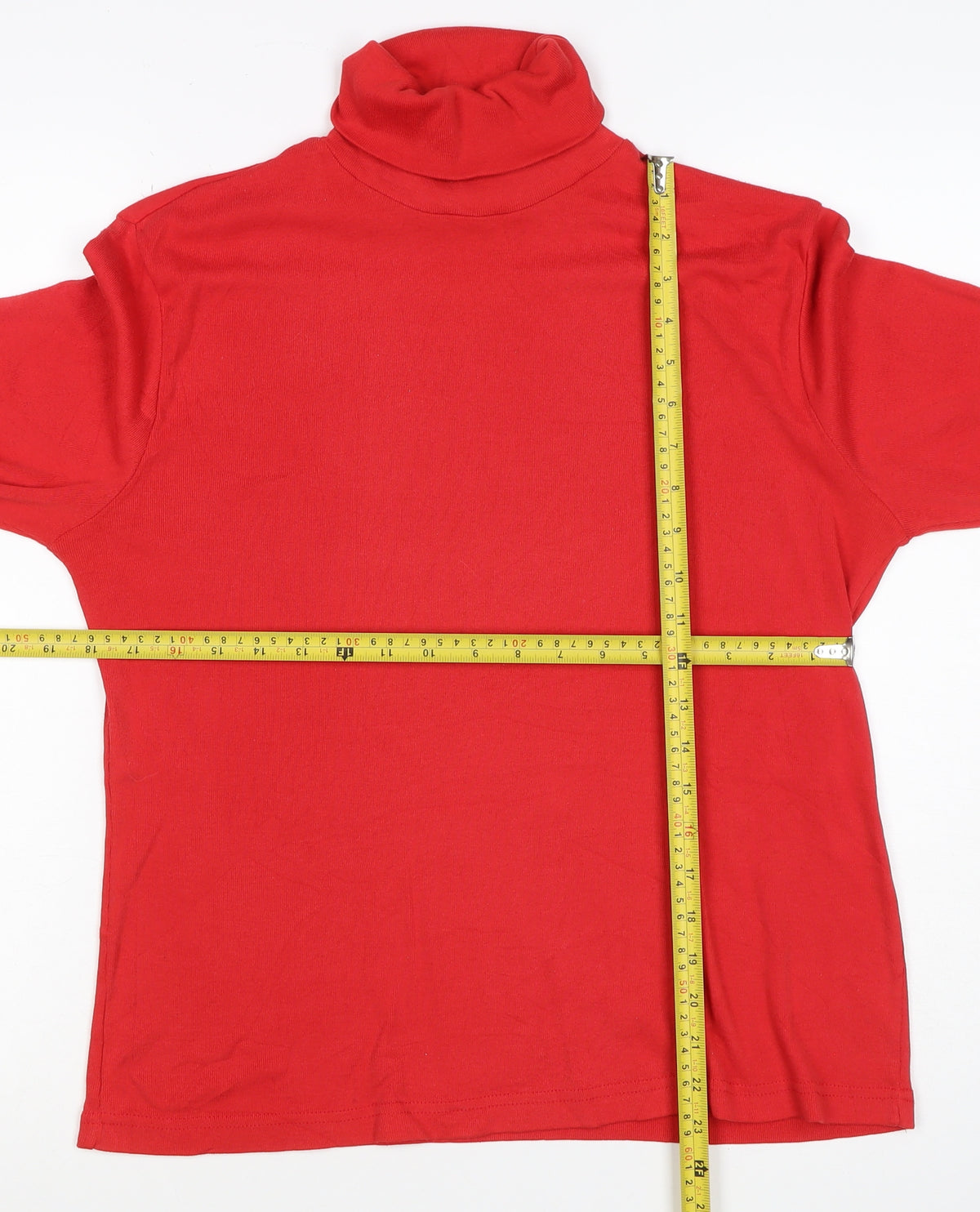Enrico Women’s Red Size 16 Basic Roll Neck Long Sleeve Jersey Top