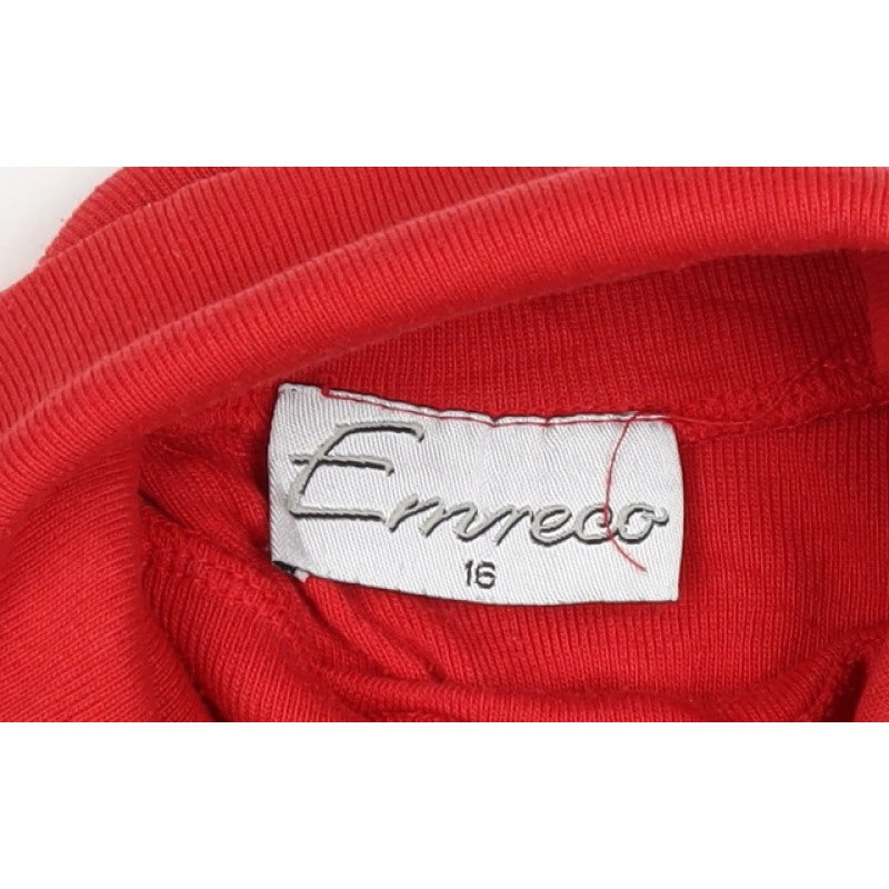 Enrico Women’s Red Size 16 Basic Roll Neck Long Sleeve Jersey Top