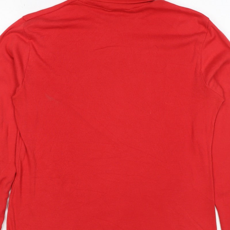 Enrico Women’s Red Size 16 Basic Roll Neck Long Sleeve Jersey Top