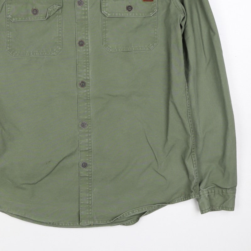 Billabong Mens Green M Military Jacket Button Pocket Overshirt