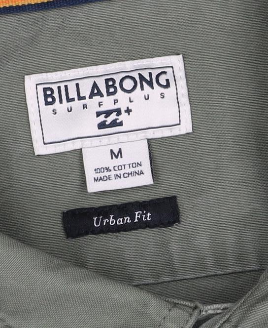Billabong Mens Green M Military Jacket Button Pocket Overshirt