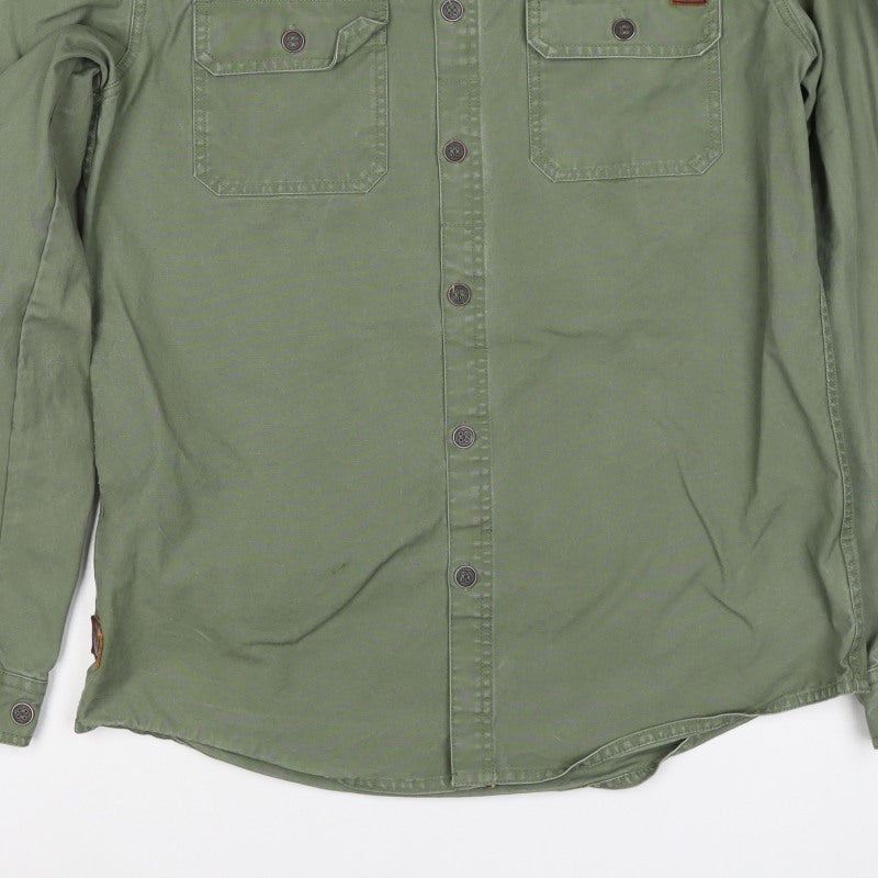 Billabong Mens Green M Military Jacket Button Pocket Overshirt