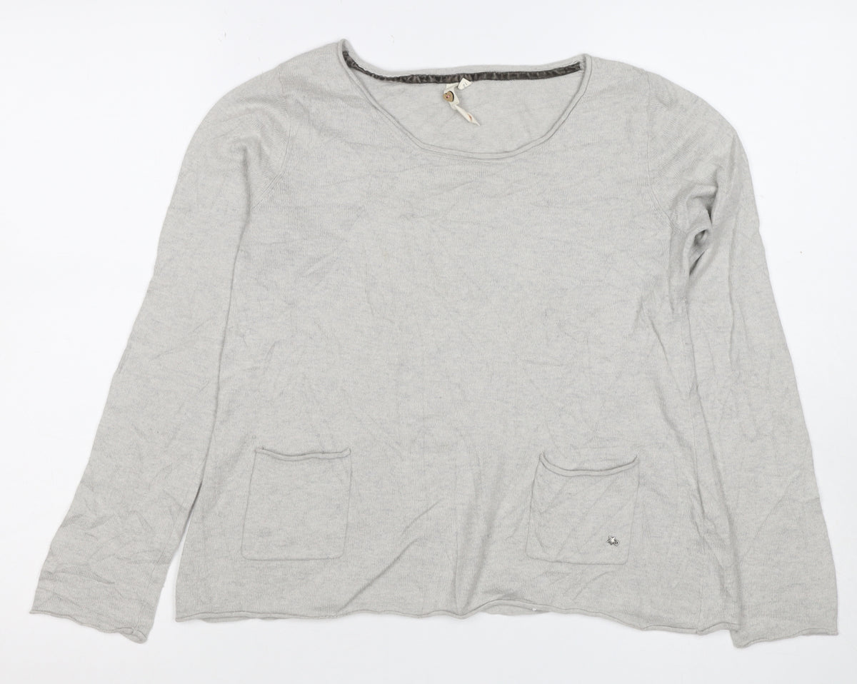 White Stuff Women’s Grey Size 12 Knit Pocket Pullover Jumper