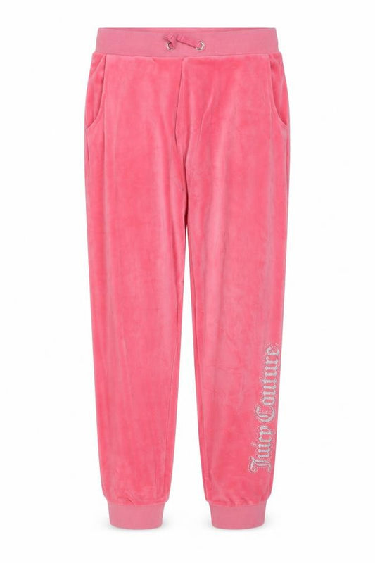 Juicy Couture Girls Pink 12-13 Years Velour Jogger Track Pants Logo