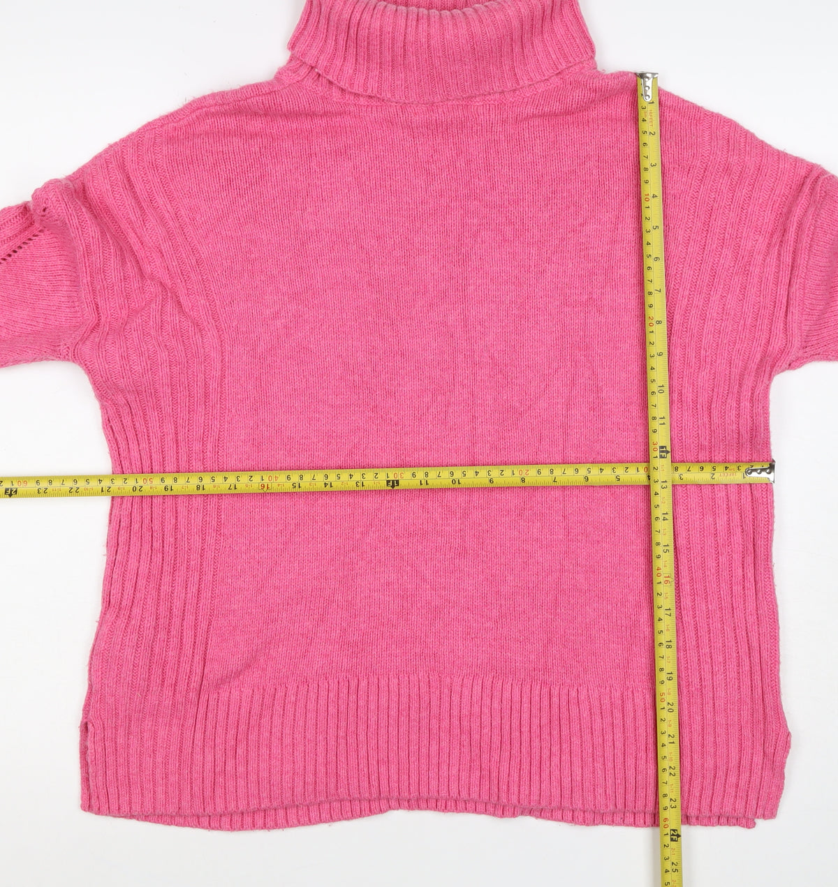 White Stuff Women Pink UK 12 Roll Neck Cotton Knit Pullover Jumper