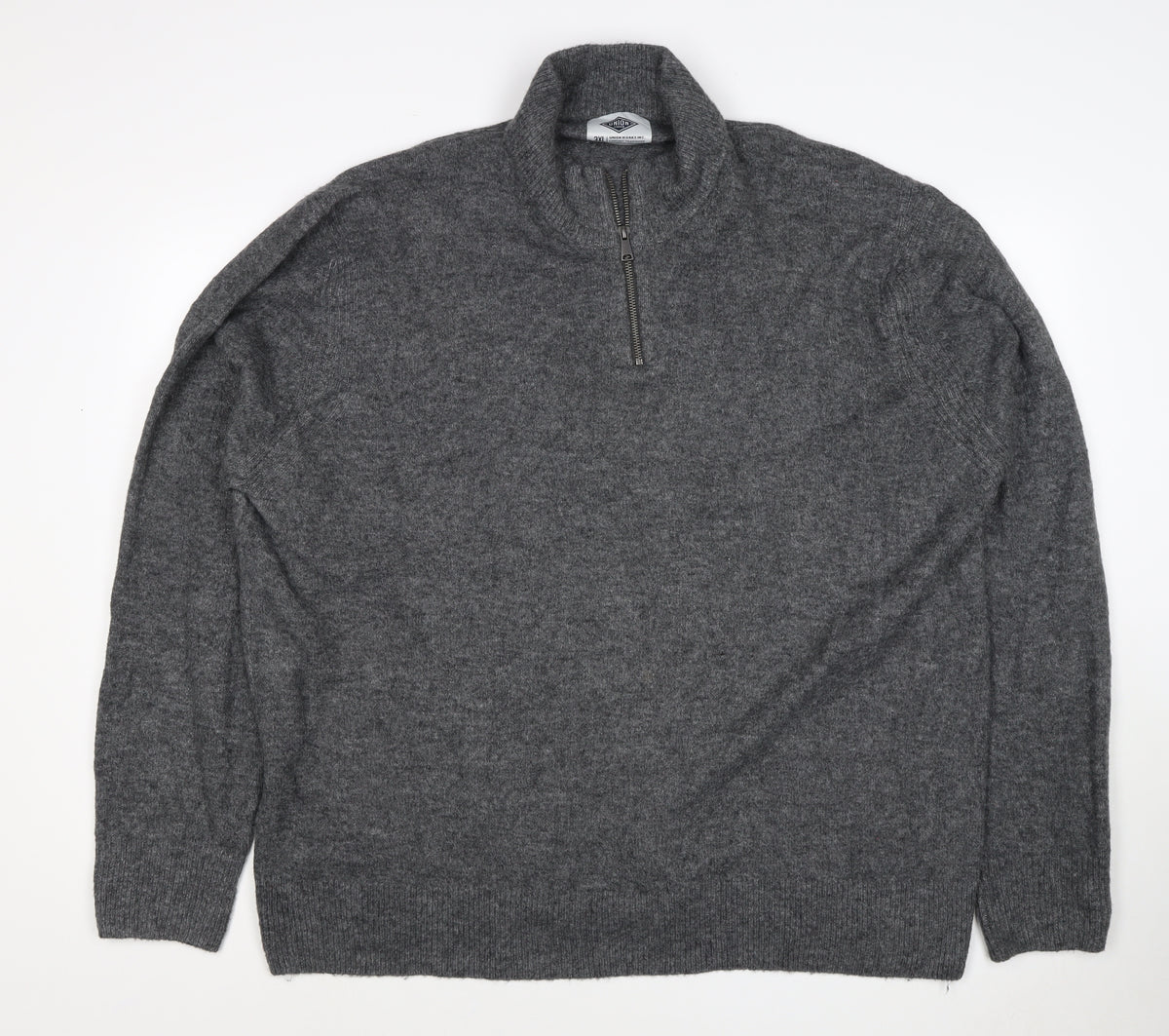 Union Workwear Inc. Men’s Grey 3XL Half Zip High Neck Wool Blend Jumper